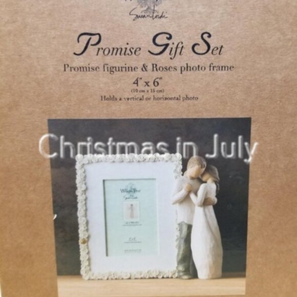 Willow Tree Susan Lordi Promise Gift Set Photo Frame Couple Love Flower Figurine - Picture 5 of 6